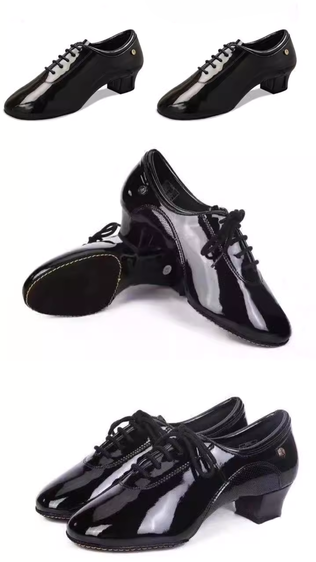 ADS Men's Black Patent Leather Latin Dance Shoes