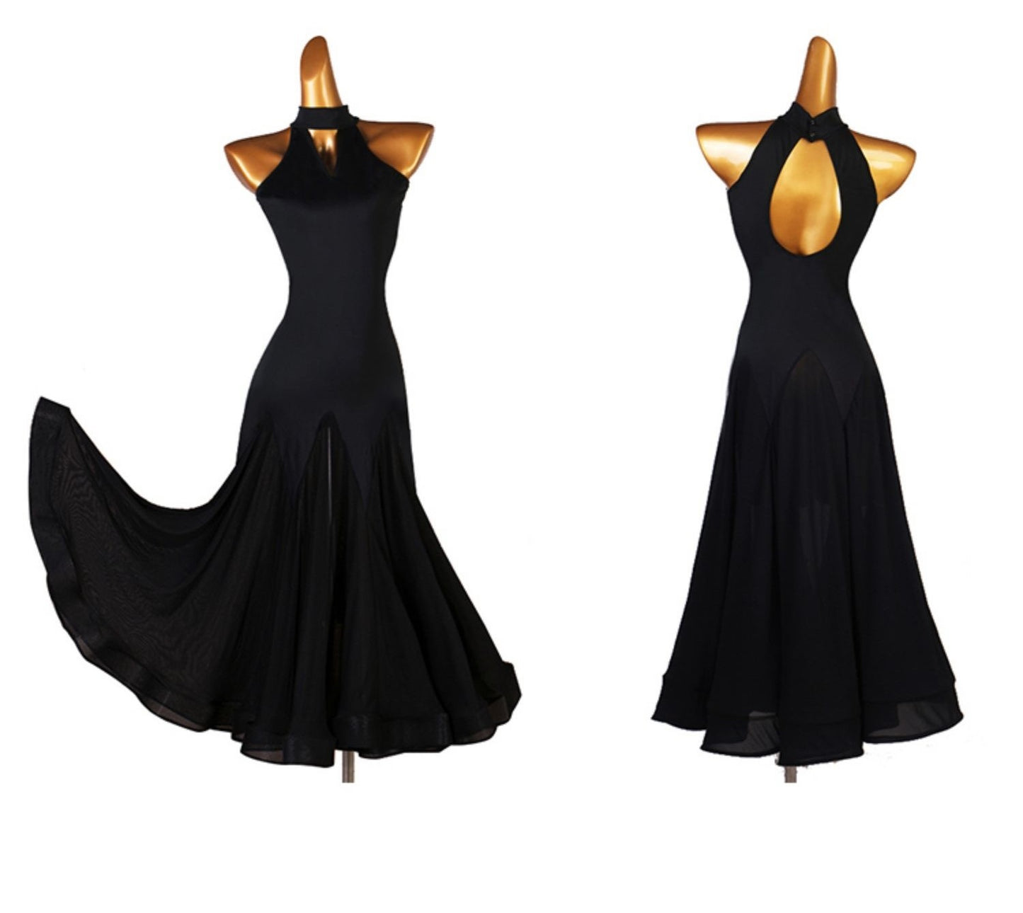 Off-shoulder Black Ballroom Gown