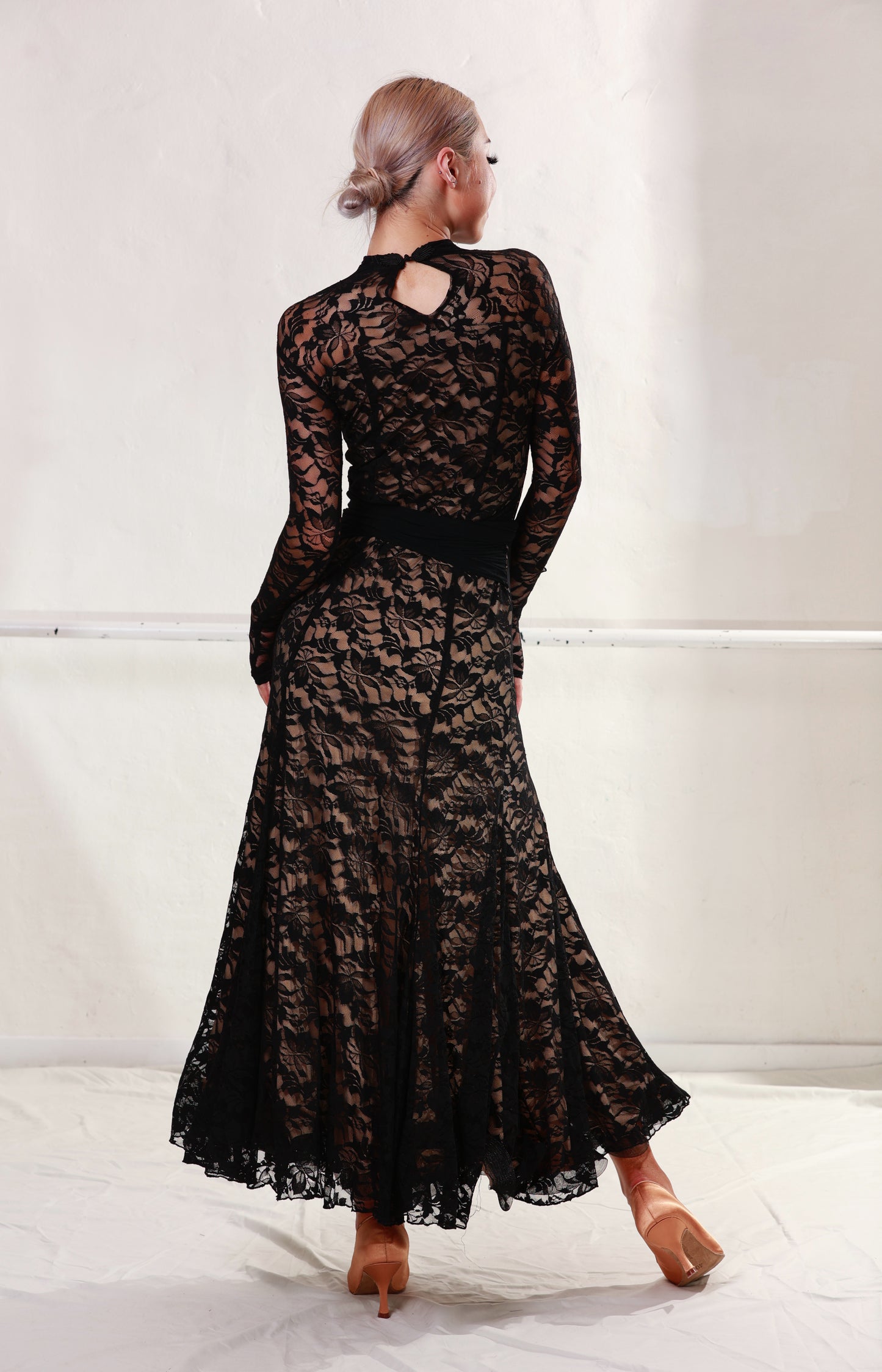 Ballroom Black Lace Long Dress