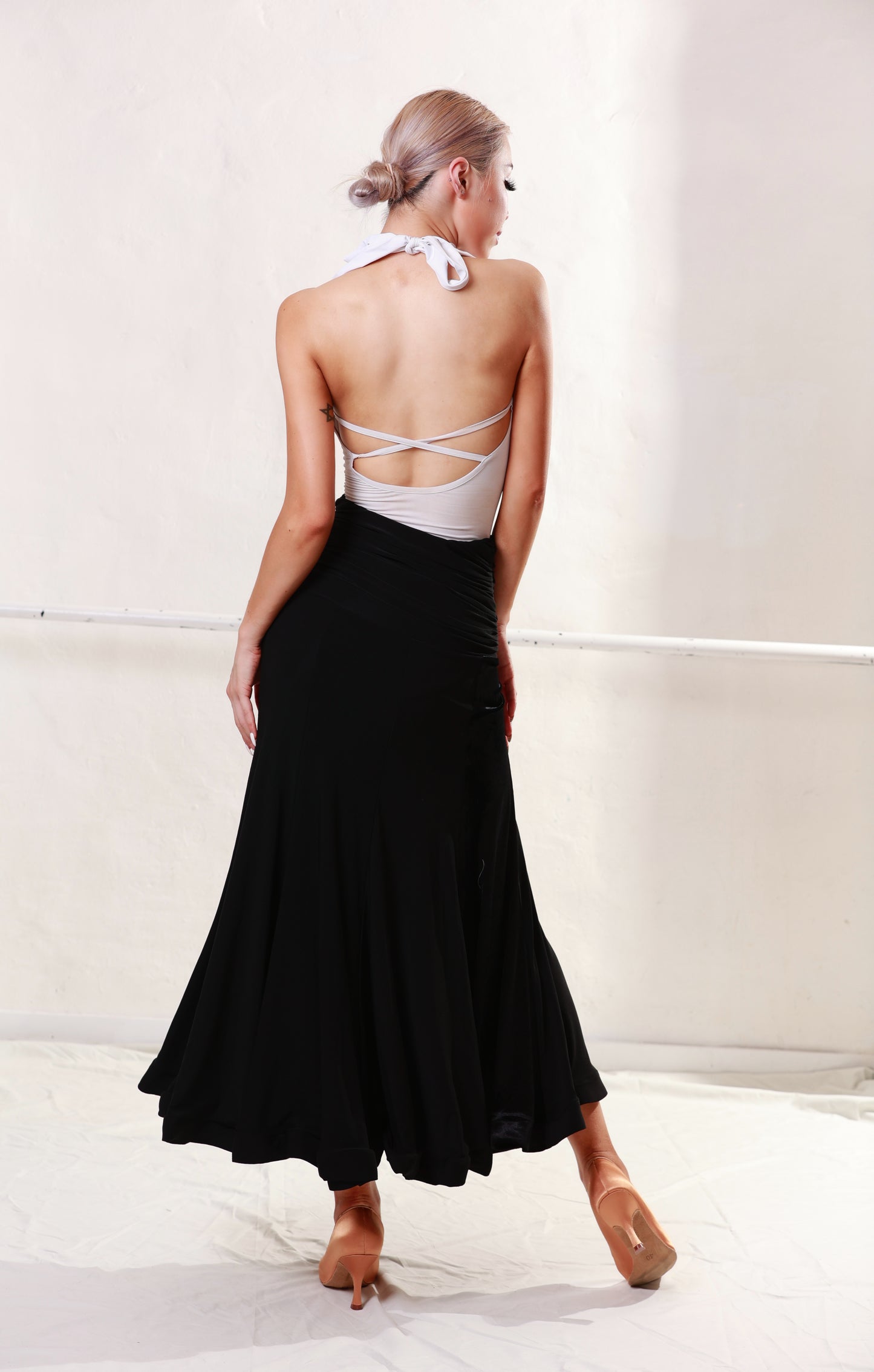 Ballroom Black Velvet Long Skirt