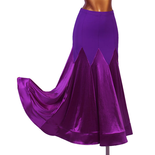 Deep Purple Satin Ballroom Skirt